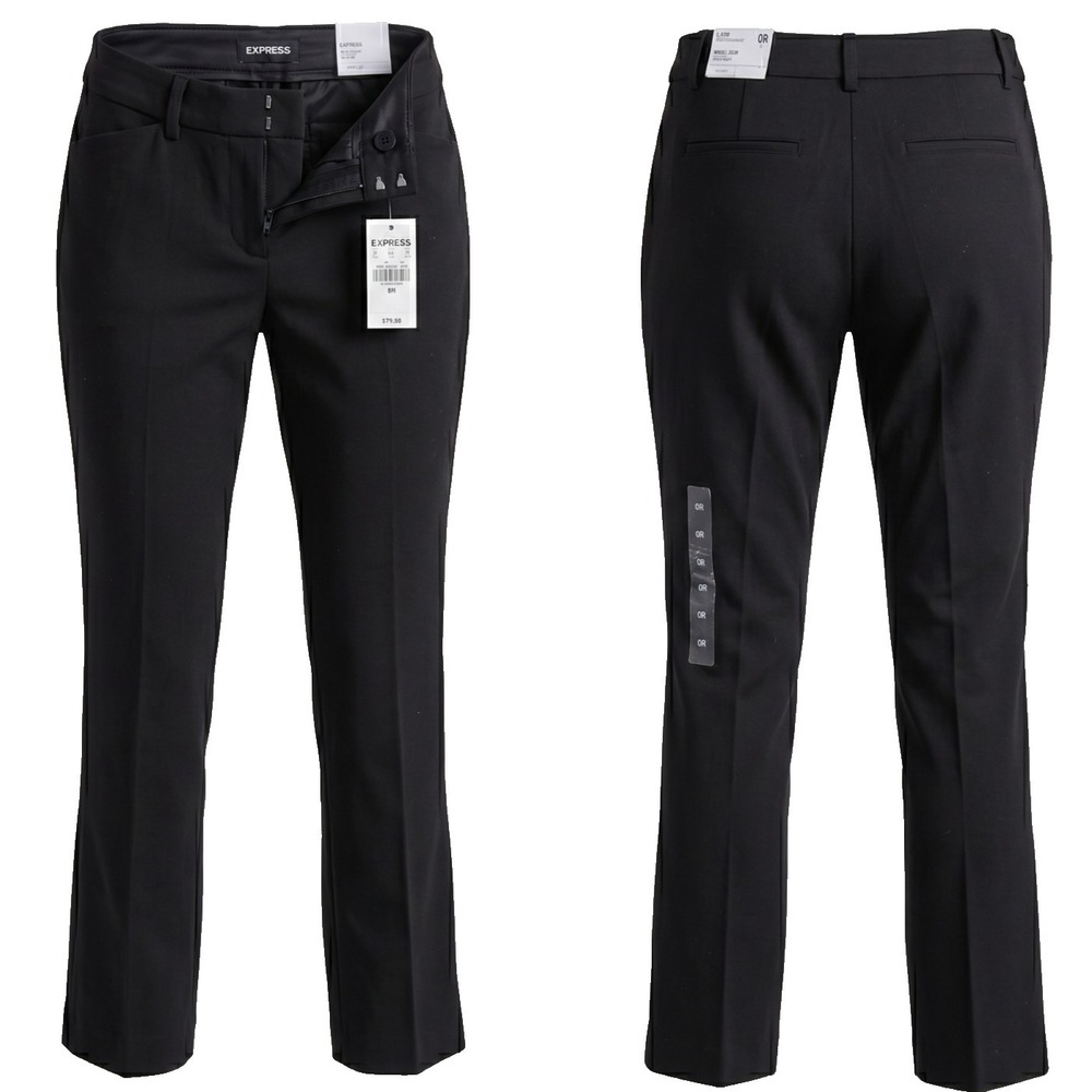 Express Editor Pants Womens 0R Black Solid Barely Boot Low Rise Stretch NWT New